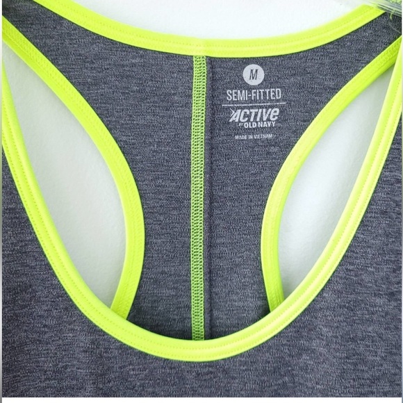 Old Navy Active Semi-Fitted Tank Top, Small, Gray with
Neon Trim - Picture 2 of 6